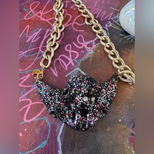 Multicolor Glitter Angel Pendant Necklace